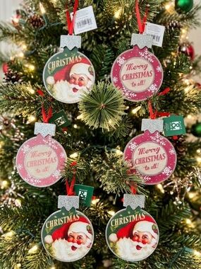 PLACE & TIME Retro Vintage Ornament Set set of six
New